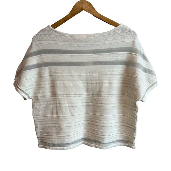 Ramy Brook Textured Short Sleeve Knit Sweater Cloud S - Picture 5 of 8